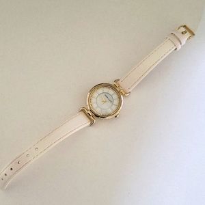 Anne Klien White Leather Ladies Watch